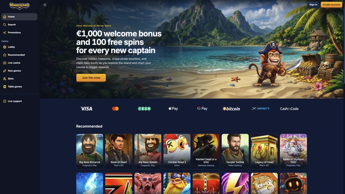 homepage van nederlandse goksite winner island
